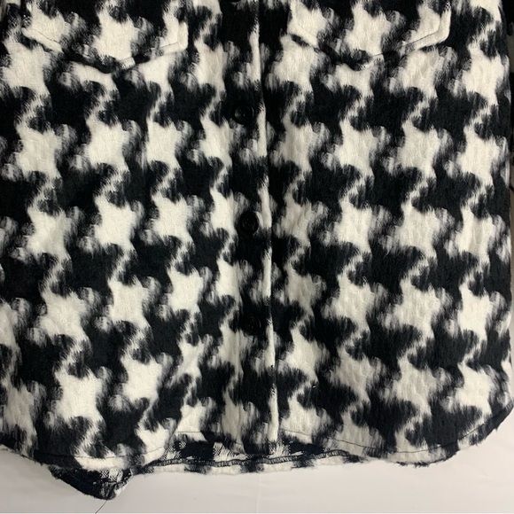 NWT Vince Camuto Textured Houndstooth & Faux Leather Button Down Jacket - Picture 9 of 12